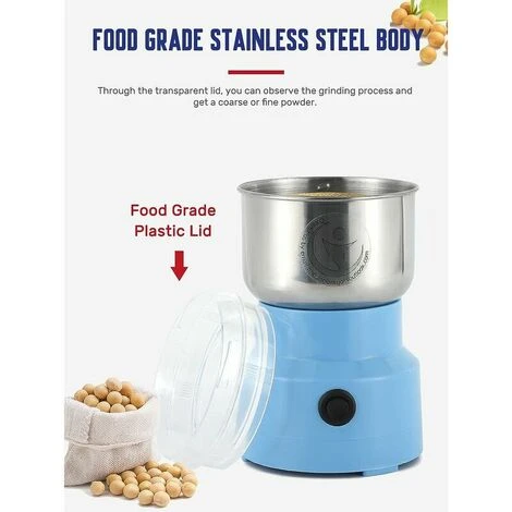 Moulin à Céréales Multifonctionnel 200W 14500rpm, Moulin à Café Ultra-Fin, 200ml Broyeur à Épices Électrique Portable, Acier Inoxydable, Parfait Pour Matières Sèches, Herbes, Café 4 Moulin à Céréales Multifonctionnel 200W 14500rpm, Moulin à Café Ultra-Fin, 200ml Broyeur à Épices Électrique Portable, Acier Inoxydable, Parfait Pour Matières Sèches, Herbes, Café – Image 4