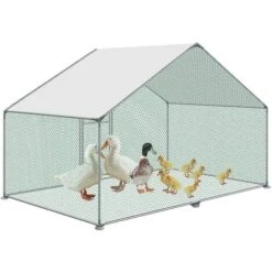 AUFUN Poulailler Extérieur Toit Poulailler, Acier Galvanisé Petit Poulailler Enclos Extérieur Avec Protection Solaire Cage à Poules, 3 X 2 X 2 M 9 AUFUN Poulailler Extérieur Toit Poulailler, Acier Galvanisé Petit Poulailler Enclos Extérieur Avec Protection Solaire Cage à Poules, 3 X 2 X 2 M -Trixie || Flamingo Soldes Magasin 83907111 5