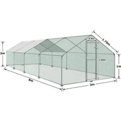 AUFUN Poulailler Extérieur Poulailler Toit Poulailler, Acier Galvanisé Petit Enclos Enclos Avec Protection Solaire Cage à Poules, 3 X 8 X 2 M 7 AUFUN Poulailler Extérieur Poulailler Toit Poulailler, Acier Galvanisé Petit Enclos Enclos Avec Protection Solaire Cage à Poules, 3 X 8 X 2 M -Trixie || Flamingo Soldes Magasin 83907141 3