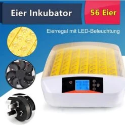 Couveuse Automatique 48 Oeufs Intelligent - Incubateur Pour L'éclosion De Poussins 80W - Contrôle Numérique De La Température - Jaune -Trixie || Flamingo Soldes Magasin 85943370 3