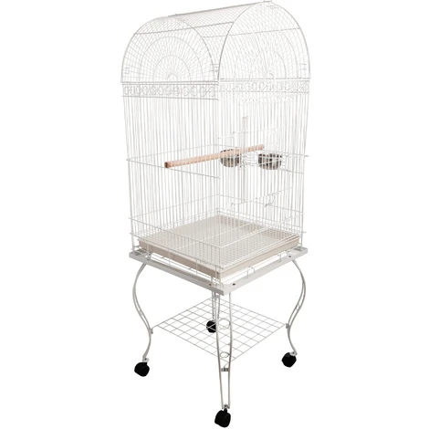 PawHut Grande Volière Cage à Oiseaux Design Avec Mangeoire Perchoir Suspendu Plateau Amovible étagère Et Roulettes 54L X 54l X 153H Cm Blanc 1 PawHut Grande Volière Cage à Oiseaux Design Avec Mangeoire Perchoir Suspendu Plateau Amovible étagère Et Roulettes 54L X 54l X 153H Cm Blanc