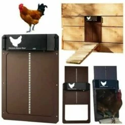 Porte Poulailler Automatique Avec Capteur De Lumière - Poulailler Entièrement étanche En Porte De Poulailler à Induction - Porte De Poulailler（brun）