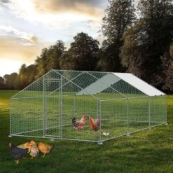 AUFUN Poulailler Extérieur Toit Du Poulailler, Acier Galvanisé Petit Poulailler Enclos Extérieur Avec Protection Solaire Cage à Poules, 3 X 6 X 2 M -Trixie || Flamingo Soldes Magasin 87110688 5