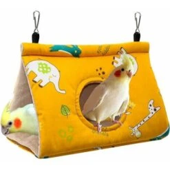 OAAO Perroquet Hamac Nid D'oiseau Chaud Doux Hamac En Peluche Suspendu Cage Tente Pour Perruche Calopsitte Amazones Cacatoès Canari Cage Jouet L