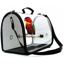 Transporteur D'oiseaux Léger, Sac à Main Respirant Transparent De Perroquet De Cage De Voyage D'oiseau De PVC Avec Un Bâton En Bois(412328CM) DRIVE