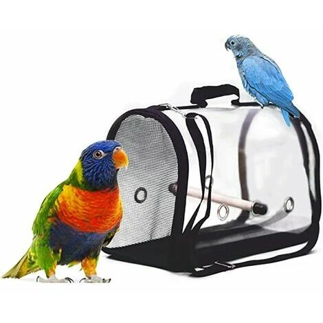 Transporteur D'oiseaux Léger, Sac à Main Respirant Transparent De Perroquet De Cage De Voyage D'oiseau De PVC Avec Un Bâton En Bois(412328CM) DRIVE 4 Transporteur D'oiseaux Léger, Sac à Main Respirant Transparent De Perroquet De Cage De Voyage D'oiseau De PVC Avec Un Bâton En Bois(412328CM) DRIVE – Image 4