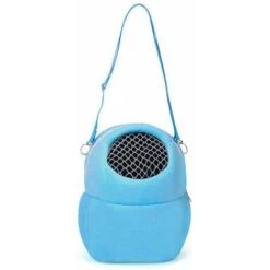 Lune-Sac De Transport Hamster, Sac Transport Lapin Petit Sac De Voyage Portable Respirant Avec Bandoulière Pour Petits Animaux Hérisson écureuil Lapin Sac De Transport Pour Hamster（Bleu-2722cm）