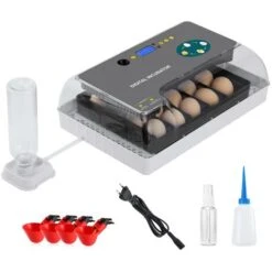 Couveuse Automatique 12 Oeufs, Incubateur Intelligent Numérique Pour Volaille - Contrôle De La Température - Lumière LED