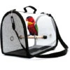 SVKBJROY Transport Pour Oiseaux Nouveau Noir Transport Cage À Oiseaux Sac À Dos Pour Animaux De Compagnie PVC Transparent Ornemental Une Épaule Porte Oiseaux 1pcs--412328cm