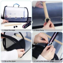 SVKBJROY Transport Pour Oiseaux Nouveau Noir Transport Cage À Oiseaux Sac À Dos Pour Animaux De Compagnie PVC Transparent Ornemental Une Épaule Porte Oiseaux 1pcs--412328cm -Trixie || Flamingo Soldes Magasin 88237605 3