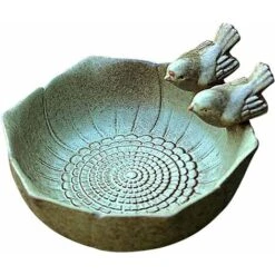 Bains D'oiseaux Rond Avec Deux Oiseaux Décoratifs En Céramique Pour Oiseaux Sauvages Abreuvoir Oiseaux Exterieur Abreuvoir Oiseau Mangeoire Oiseaux Exterieur Sur Pied