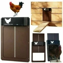 Porte Poulailler Automatique Avec Capteur De Lumière - Poulailler Entièrement étanche En Porte De Poulailler à Induction - Porte De Poulailler（brun）