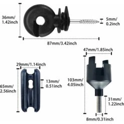 40pcs Isolateurs Annulaires Pour Clôture électrique Visser Accessoires De Clôture Électrique Pour Poteau En Bois -Trixie || Flamingo Soldes Magasin 89568534 3