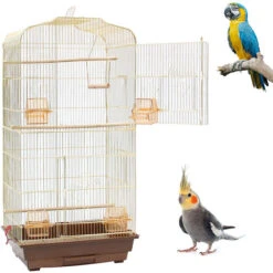 Skecten® Grande Volière Pour Oiseaux Cage En Méta Pour Canaries Perroquet Perruches Canaris Avec 4 Mangeoires, 3 Perchoirs, 92cm, Or 9 Skecten® Grande Volière Pour Oiseaux Cage En Méta Pour Canaries Perroquet Perruches Canaris Avec 4 Mangeoires, 3 Perchoirs, 92cm, Or -Trixie || Flamingo Soldes Magasin 90980776 5