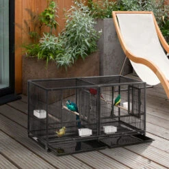 AUFUN Cage à Oiseaux Pour Perroquets Divers Oiseaux 96 X 46X 53 Cm, Noir 7 AUFUN Cage à Oiseaux Pour Perroquets Divers Oiseaux 96 X 46X 53 Cm, Noir -Trixie || Flamingo Soldes Magasin 91060836 3
