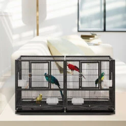 AUFUN Cage à Oiseaux Pour Perroquets Divers Oiseaux 96 X 46X 53 Cm, Noir 8 AUFUN Cage à Oiseaux Pour Perroquets Divers Oiseaux 96 X 46X 53 Cm, Noir -Trixie || Flamingo Soldes Magasin 91060836 4