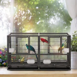 AUFUN Cage à Oiseaux Pour Perroquets Divers Oiseaux 96 X 46X 53 Cm, Noir 9 AUFUN Cage à Oiseaux Pour Perroquets Divers Oiseaux 96 X 46X 53 Cm, Noir -Trixie || Flamingo Soldes Magasin 91060836 5