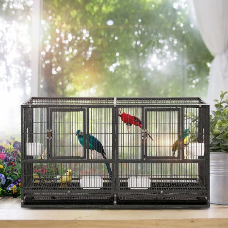 AUFUN Cage à Oiseaux Pour Perroquets Divers Oiseaux 96 X 46X 53 Cm, Noir 5 AUFUN Cage à Oiseaux Pour Perroquets Divers Oiseaux 96 X 46X 53 Cm, Noir – Image 5