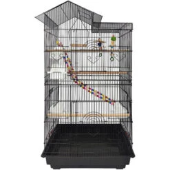 AUFUN Cage à Oiseaux Avec Jouets Pour Perroquets Divers Oiseaux 45x35.5x99cm