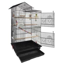 AUFUN Cage à Oiseaux Avec Jouets Pour Perroquets Divers Oiseaux 45x35.5x99cm -Trixie || Flamingo Soldes Magasin 91060842 3