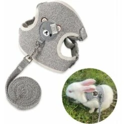 Laisse De Lapin Réglable, Laisse De Lapin Accessoires Pour Lapin Ensemble De Harnais Pour Chat Avec Laisse, Harnais Pour Animaux De Compagnie Et Laisse Pour La Marche Des Petits Animaux De Compagnie