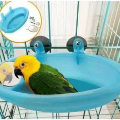 Baignoire Pour Perroquet Avec Miroir - Accessoires Pour Cage à Oiseaux - Boîte De Douche - Cage à Oiseaux - Jouet Pour Cage à Oiseaux FBX6QES3PT5