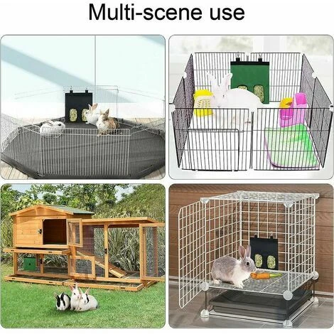 Sac De Foin Pour Cochon D'Inde Sac D'alimentation Pour Lapin Sac De Mangeoire à Foin Pour Petits Animaux Sac D'alimentation Suspendu Avec 4 Trou Pour Lapin Hamsters Chinchilla Moutons 1 Pièces (Noir) 4 Sac De Foin Pour Cochon D'Inde Sac D'alimentation Pour Lapin Sac De Mangeoire à Foin Pour Petits Animaux Sac D'alimentation Suspendu Avec 4 Trou Pour Lapin Hamsters Chinchilla Moutons 1 Pièces (Noir) – Image 4