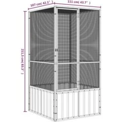 Cage à Oiseaux Volière Anthracite 111x107x211,5 Cm Acier Galvanisé 97635 -Trixie || Flamingo Soldes Magasin 91978399 5