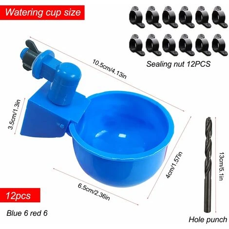 12 Pièces Abreuvoir Poules, Abreuvoir Automatique, Avec Perforation Outils, Convient Aux Poulets, Canards Et Autres Volailles De Basse-Cour 3 12 Pièces Abreuvoir Poules, Abreuvoir Automatique, Avec Perforation Outils, Convient Aux Poulets, Canards Et Autres Volailles De Basse-Cour – Image 3