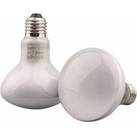 2 Ampoules Infrarouges - Lampe Chauffante Rouge Pour Animaux De Compagnie Pour Reptiles Et Amphibiens, 100 W, Blanc 1 2 Ampoules Infrarouges - Lampe Chauffante Rouge Pour Animaux De Compagnie Pour Reptiles Et Amphibiens, 100 W, Blanc