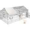VEVOR Poulailler Enclos Voliere Pour Petits Animaux Metallique 220x106x104 Cm