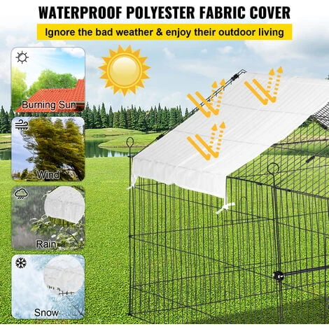 VEVOR Poulailler Enclos Voliere Pour Petits Animaux Metallique 220x106x104 Cm 5 VEVOR Poulailler Enclos Voliere Pour Petits Animaux Metallique 220x106x104 Cm – Image 5