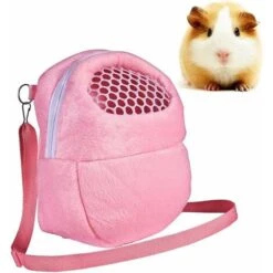 Rabais Chaud Hamster Transporteur Petit Animal Respirant Pet Sac De Transport Rat Hérisson Chiot Poche Sommeil Suspendu Sortant Sac De Voyage 3 Couleurs (Moyen, Rose)