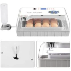 Couveuse Automatique 12 Oeufs Avec Mirage De LED Pour L'observation Des Oeufs - Incubateur Intelligent Numérique Pour Volaille - Contrôle De La Température - Blanc -Trixie || Flamingo Soldes Magasin 92679958 5