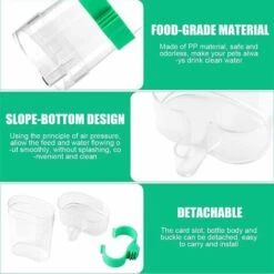 2PCS Mangeoire Oiseaux, Abreuvoir à Oiseaux Automatique Mangeoires,Oiseaux Distributeur D'eau Automatique Portable En Plastique Pour Perroquet Petit Animal Utilisation D'alimentation -Trixie || Flamingo Soldes Magasin 92929269 3