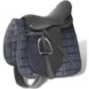 Set De Selle équitation 16 En Cuir Véritable 14 Cm 5 En 1 Noir VidaXL