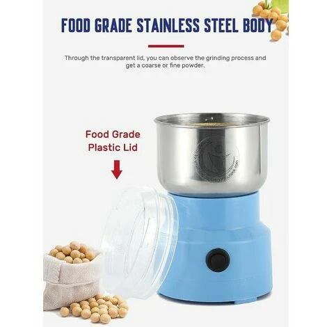 Moulin à Céréales Multifonctionnel 200W 14500rpm, Moulin à Café Ultra-Fin, 200ml Broyeur à Épices Électrique Portable, Acier Inoxydable, Parfait Pour Matières Sèches, Herbes, Café 4 Moulin à Céréales Multifonctionnel 200W 14500rpm, Moulin à Café Ultra-Fin, 200ml Broyeur à Épices Électrique Portable, Acier Inoxydable, Parfait Pour Matières Sèches, Herbes, Café – Image 4
