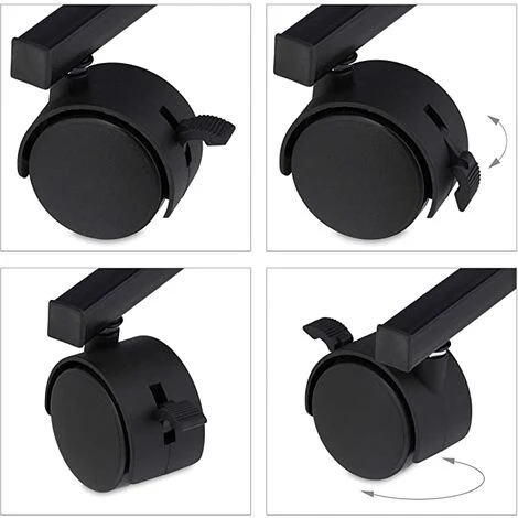 Perchoir Perroquet, XL, Barre, 2 Mangeoires, Bac Récupérateur, à Roulettes, Métal, Accessoire Oiseaux, Noir 5 Perchoir Perroquet, XL, Barre, 2 Mangeoires, Bac Récupérateur, à Roulettes, Métal, Accessoire Oiseaux, Noir – Image 5