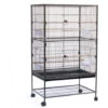 Grande Sur Pied Volière Canaries, Cage à Oiseaux Volière Amovible, Cage Sur Roulettes Pour Canaries Perroquet Perruches Et Support De Rangement, Noir 78 X 52 X 132 Cm