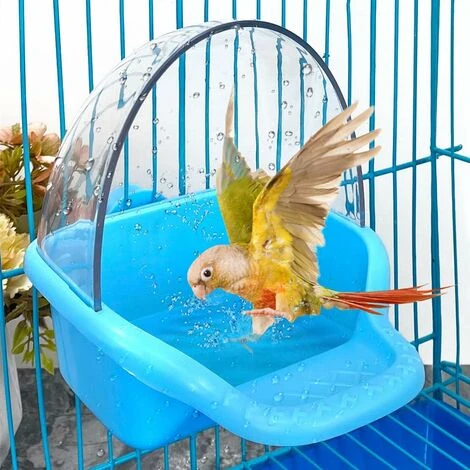 Boîte De Bain D'oiseau Jouet De Bain D'oiseau Suspendu Perruche Baignoires En Cage Perroquet Baignoire Eau Douche Mangeoire Support Plateau Bains D' 1 Boîte De Bain D'oiseau Jouet De Bain D'oiseau Suspendu Perruche Baignoires En Cage Perroquet Baignoire Eau Douche Mangeoire Support Plateau Bains D'