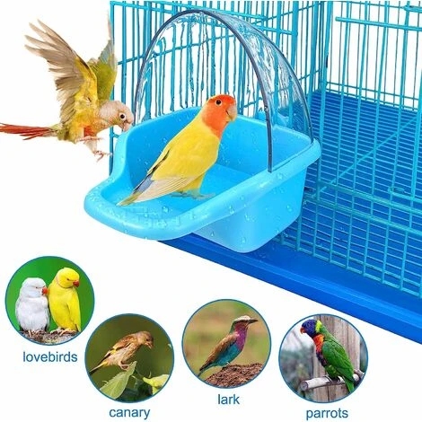 Boîte De Bain D'oiseau Jouet De Bain D'oiseau Suspendu Perruche Baignoires En Cage Perroquet Baignoire Eau Douche Mangeoire Support Plateau Bains D' 3 Boîte De Bain D'oiseau Jouet De Bain D'oiseau Suspendu Perruche Baignoires En Cage Perroquet Baignoire Eau Douche Mangeoire Support Plateau Bains D' – Image 3