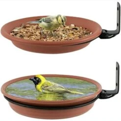ELLE Abreuvoir Oiseaux , Exterieur Mangeoire Sur Pied Bains Pour Sauvages Bath Baignoire Suspendue Nourriture Mangoire,Kit De Décoration De Jardin Pour Attirer Les Oiseaux Sauvages (2 Bains D'Oise