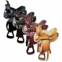10 = 25,5 Cm, Noir: Selle Western De Taille Poney En Bon Cuir Et Siège En Daim