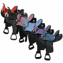 16=40 Cm, Rouge: Selle Western Avec Sangle Et Siège En Fibre De Verre Renforcée Et Partie Avant En Daim