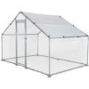 Enclos Pour Poulailler 6m² En Acier Galvanisé, Toit Imperméable Et Anti UV, Porte Avec Loquet 6 M²