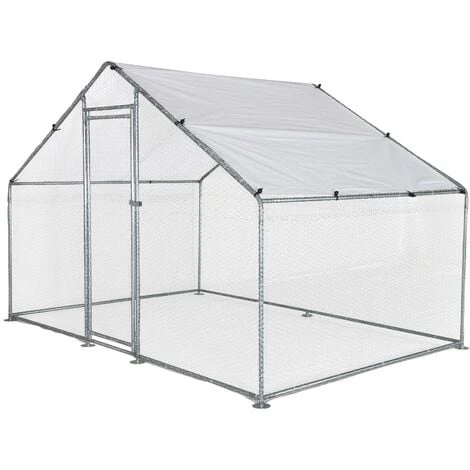 Enclos Pour Poulailler 6m² En Acier Galvanisé, Toit Imperméable Et Anti UV, Porte Avec Loquet 6 M² 1 Enclos Pour Poulailler 6m² En Acier Galvanisé, Toit Imperméable Et Anti UV, Porte Avec Loquet 6 M²