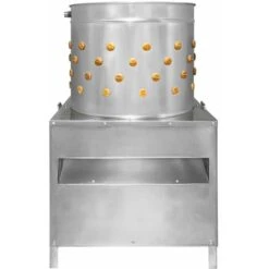 Plumeuse Pour Oiseaux Acier Inoxydable 50x39 Cm - Déplumer En 60 Sec Jusqu'à 6 Oiseaux - Abattoir, Agriculture, Elevage Tous Type Volailles - 99 Doigts En Caoutchouc & Tuyau D'eau Inclus