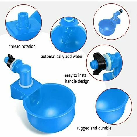 4pcs Abreuvoir Automatique De Poulet Abreuvoir Automatique De Poulet Abreuvoir De Volaille Abreuvoir En Plastique Bleu Abreuvoir De Volaille Outil Pour Poulet, Canard, Volaille, Oiseaux 2 4pcs Abreuvoir Automatique De Poulet Abreuvoir Automatique De Poulet Abreuvoir De Volaille Abreuvoir En Plastique Bleu Abreuvoir De Volaille Outil Pour Poulet, Canard, Volaille, Oiseaux – Image 2