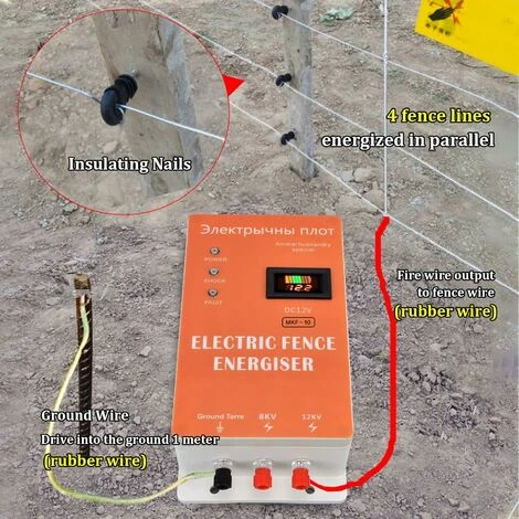 Hôte De Clôture électrique, Contrôleur D'impulsion De Clôture Extérieure 100-240V DC12V Inoffensif Pour L'élevage De Bétail 2 Hôte De Clôture électrique, Contrôleur D'impulsion De Clôture Extérieure 100-240V DC12V Inoffensif Pour L'élevage De Bétail – Image 2