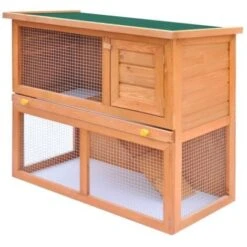 Clapier D'extérieur Enclos Pour Petits Animaux 1 Porte Bois VidaXL
